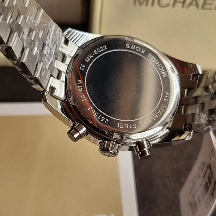 Michael Kors Lexington Chronograph Silver Watch – Green Dial MK6222 - Authentic