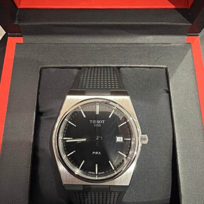 Tissot PRX Quartz 40MM – Black Dial Rubber Strap t137.410.17.051.00 - Authentic