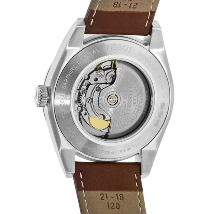 Tissot Gentleman Powermatic 80 Silicium Silver Dial – Brown Leather Strap - T127.407.16.031.00 - Authentic