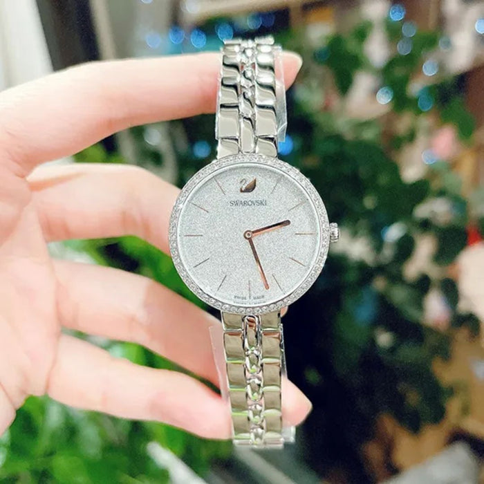 Swarovski Crystalline Aura Watch – Silver Stainless Steel with Sparkling White Dial 5517807 - Authentic