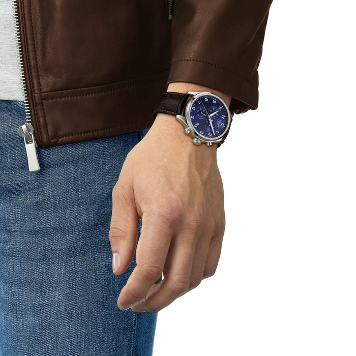 Tissot Chrono XL Classic – Blue Dial | Brown Leather Strap | Chronograph t116.617.16.047.00 - Authentic