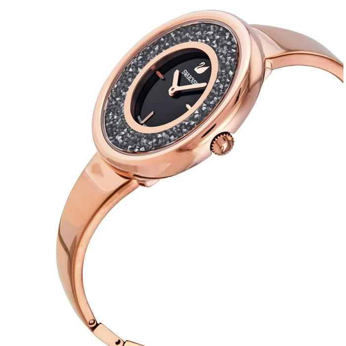 Swarovski Crystalline Oval Rose Gold Women’s Watch – Black Dial 5295334 - Authentic