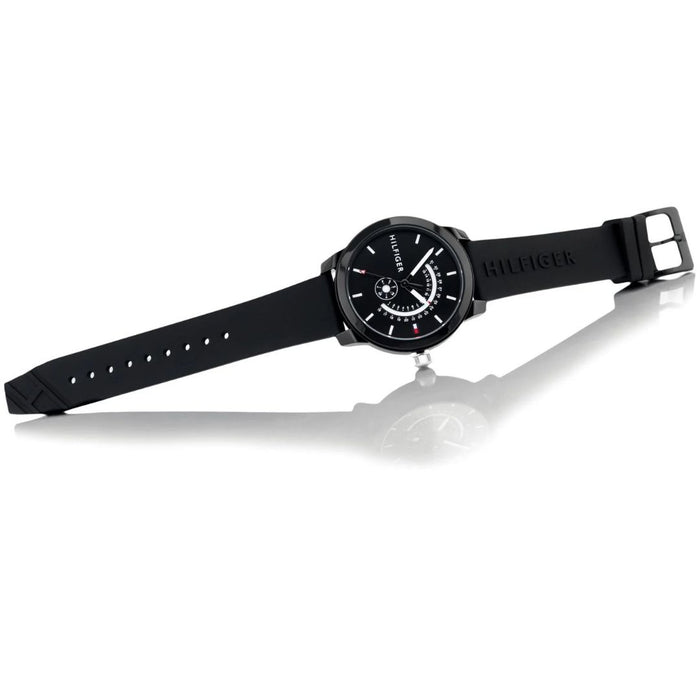 Tommy Hilfiger Men’s Black Silicone Strap Multifunction Watch 1791483 - Authentic