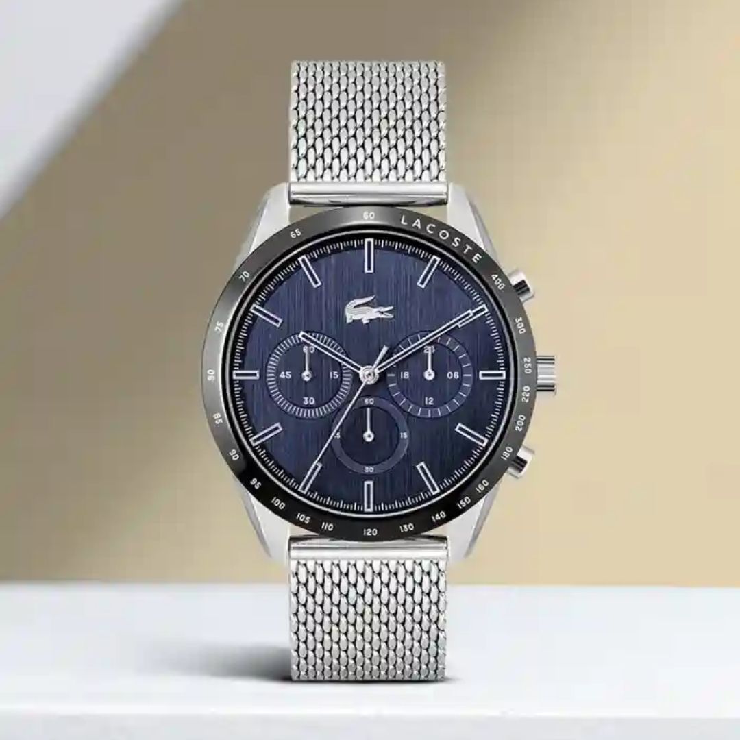 Lacoste Continental Silver Mesh Chronograph Men’s Watch - 2011163 - Au ...