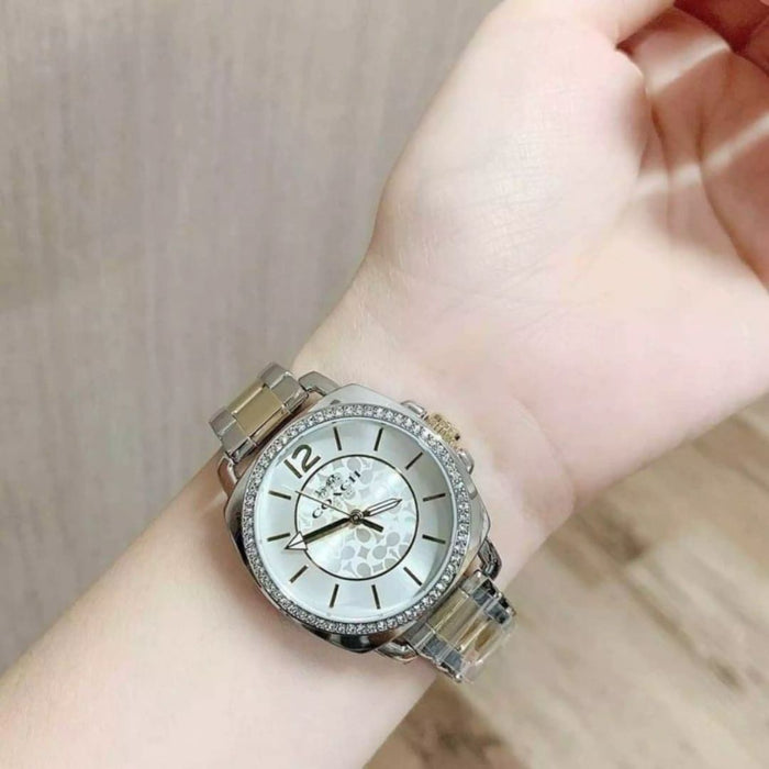 Coach New York Two-Tone Women’s Watch – Crystal Bezel & Signature Dial 14503143 - Authentic