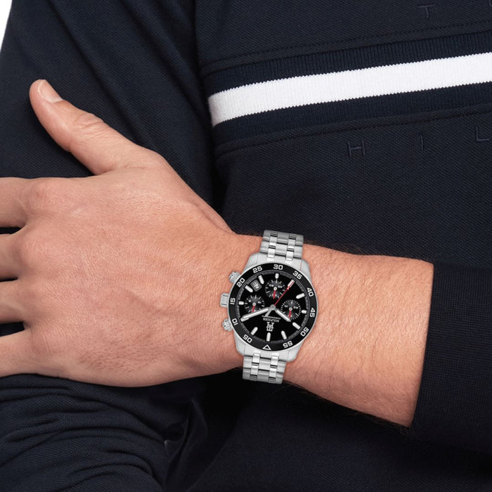 Tommy Hilfiger Chronograph – Silver Stainless Steel with Black Dial 1792156 - Authentic