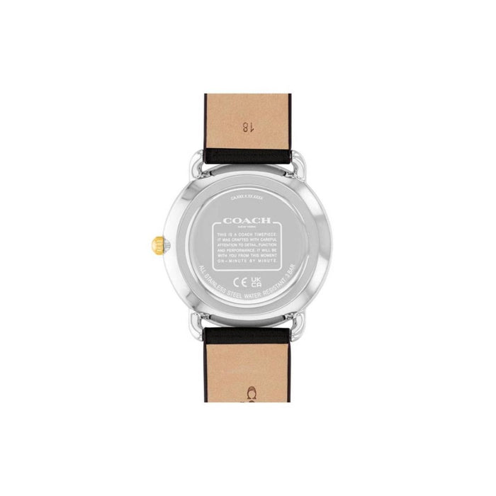 Coach Silver Dial Black Leather Strap Watch – Women’s Classic Quartz Timepiece 14504198 - Authentic