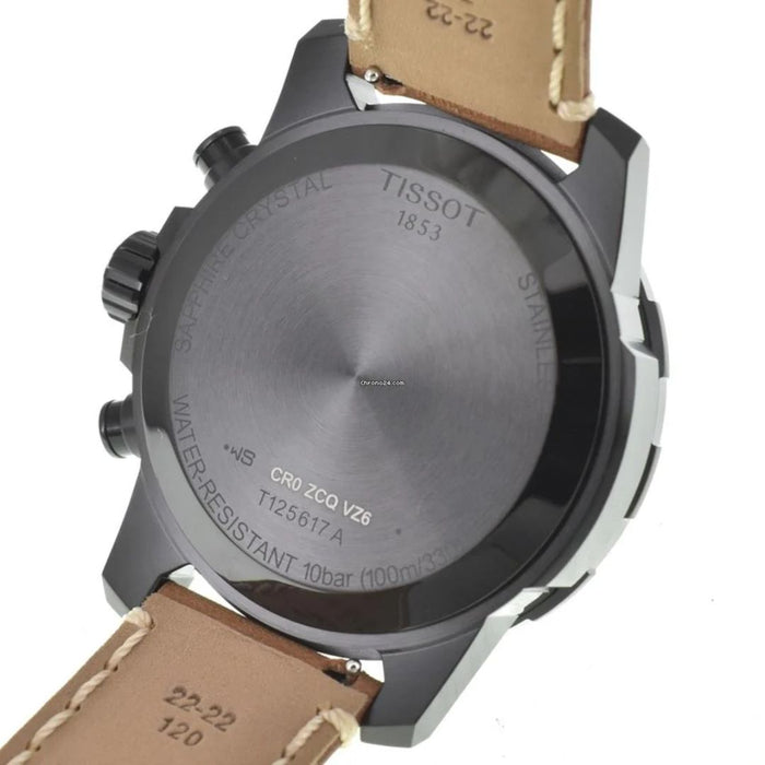 Tissot V8 Quartz Chronograph – Gray Dial with Brown Leather Strap t125.617.36.051.01 Swiss Factory