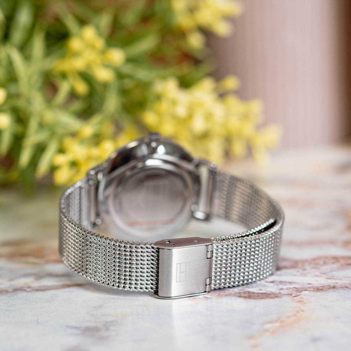 Tommy Hilfiger Women’s Silver Mesh Watch with Crystal Hour Markers 1782665 - Authentic