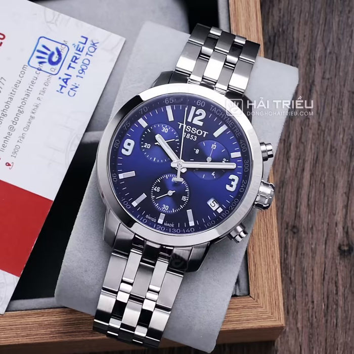 Tissot PRC 200 Chronograph – Blue Dial 42MM | Tachymeter | Stainless Steel t055.417.11.047.00 - Authentic