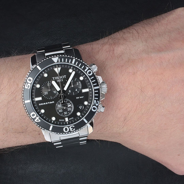 Tissot Seastar 1000 Chronograph Black Dial Men’s Watch t120.417.11.051.00 - Swiss Factory