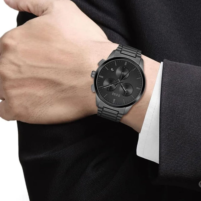 Hugo Boss Black Chronograph Men’s Watch – Stainless Steel Bracelet 1513929 - Authentic