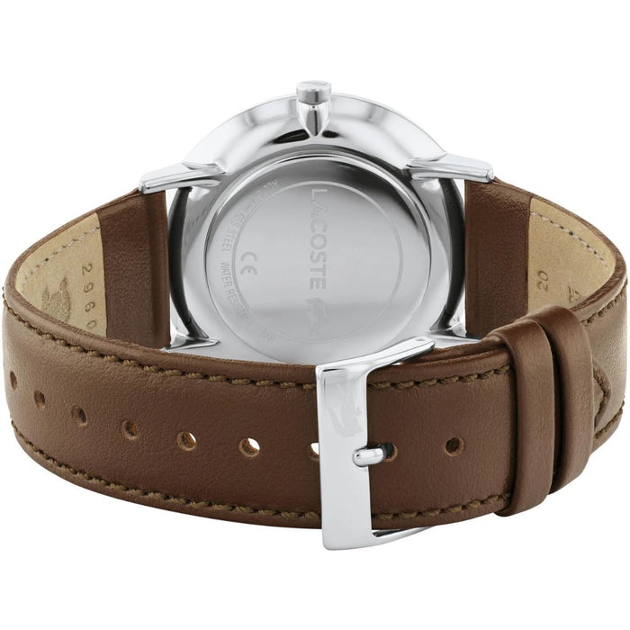 Lacoste Moon Multifunction Blue Dial Brown Leather Strap Men’s Watch 2010976 - Authentic