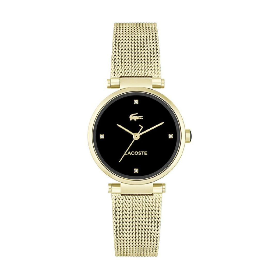 Lacoste Women’s Gold Mesh Strap Watch – Black Dial 2001336 - Authentic ...