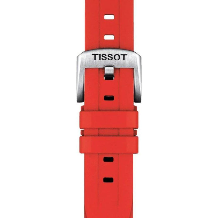 Tissot PRC 200 Chronograph – White Dial / Red Rubber Strap t114.417.17.037.01 (Swiss Factory)
