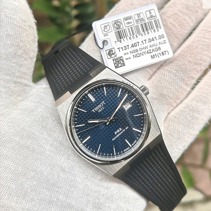 Tissot PRX Powermatic 80 Blue Dial – Black Rubber Strap t137.407.17.041.00 - Authentic