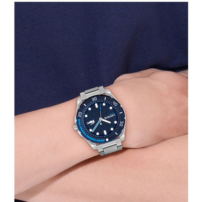 Lacoste Pacific Diver Stainless Steel Blue Dial Men’s Watch - 2011286 - Authentic