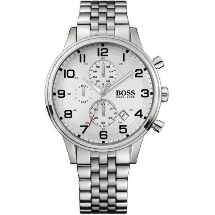 HUGO BOSS – Silver Chronograph Stainless Steel Watch 1512445 - Authentic
