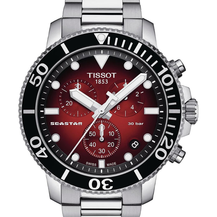 Tissot Seastar 1000 Chronograph Red Gradient Dial Men’s Watch t120.417.11.421.00 - Swiss Factory