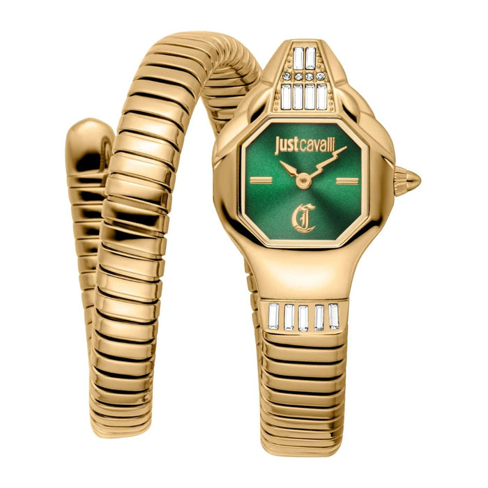 Just Cavalli Serpente Gold Green Dial Women’s Watch jc1l326m0035 - Authentic