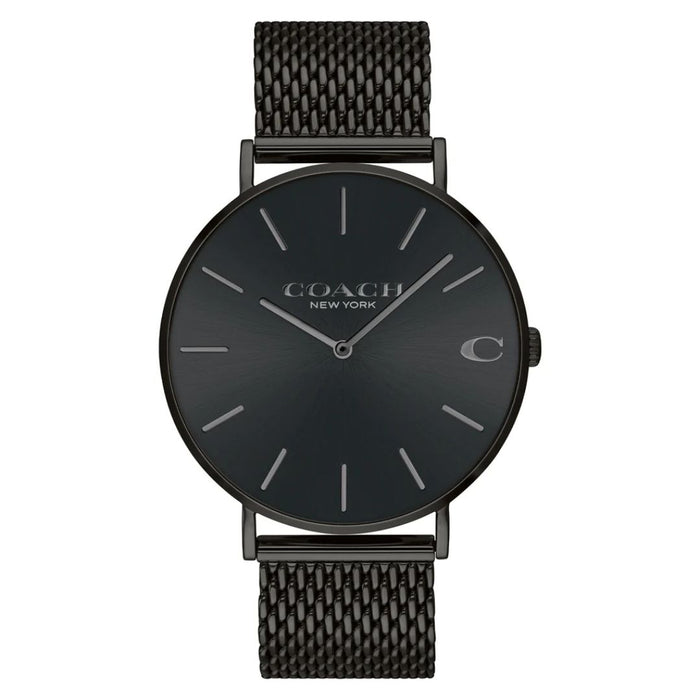 Coach New York Minimalist Black Mesh Stainless Steel Watch 14602148 - Authentic