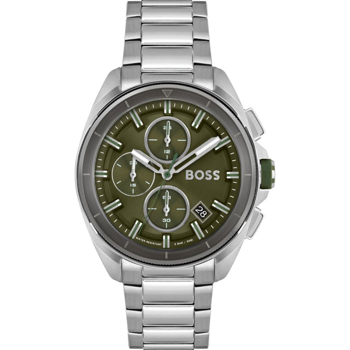 Hugo Boss Men's Chronograph Watch – Green Dial (5ATM) 1513951 - Authentic
