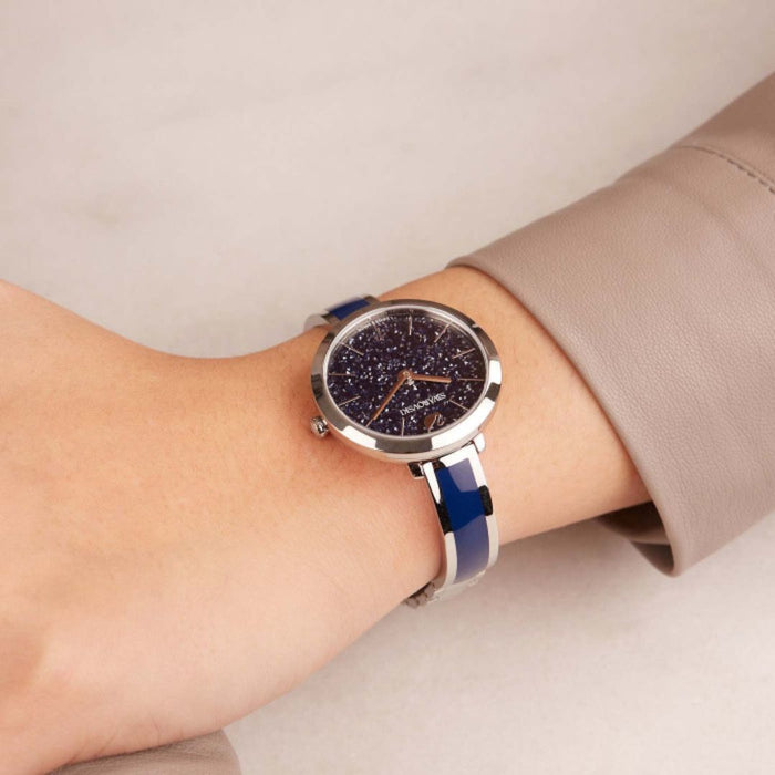 Swarovski Blue Crystal Dial Watch – Stainless Steel Case & Blue Strap 5580533 - Authentic