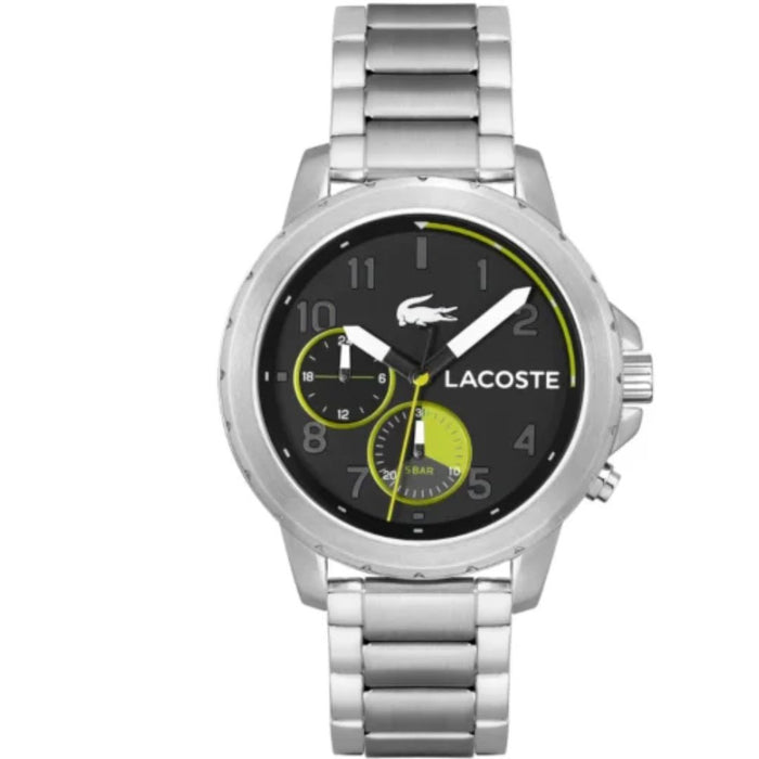 Lacoste Men’s Stainless Steel Black Dial Watch - 2011207 - Authentic