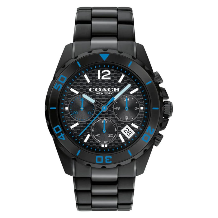 Coach Men’s Black Chronograph Watch – Black Stainless Steel Bracelet, Carbon Dial 14602562 - Authentic