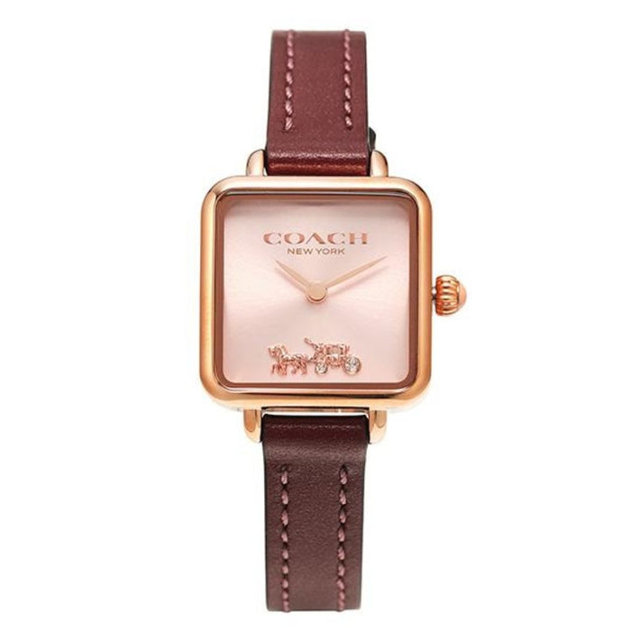 Coach Women’s Square Quartz Watch – Rose Gold Case with Pink Dial 14504229 - Authentic