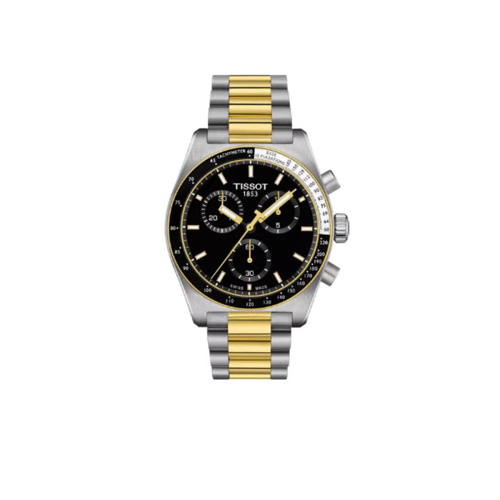 Tissot PRS 516 Chronograph Two-Tone Black Dial – 42MM t149.417.22.051.00 - Swiss Factory