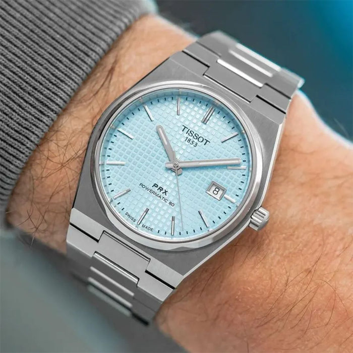 Tissot PRX Powermatic 80 Ice Blue Dial – Stainless Steel Bracelet t137.407.11.351.00 - Authentic