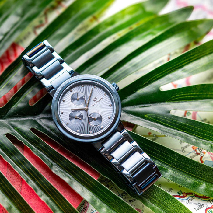 Tommy Hilfiger Women’s Blue Steel Chronograph Watch with Crystal Hour 1782535 - Authentic