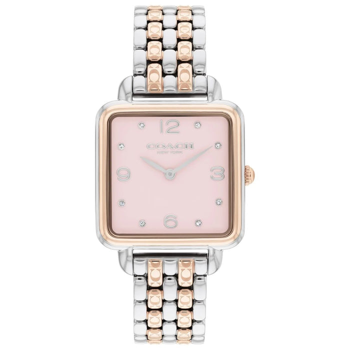 Coach New York Two-Tone Square Women’s Watch – Blush Pink Dial 14504497 - Authentic