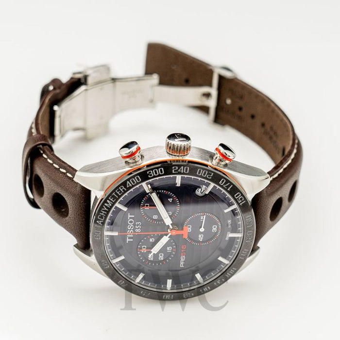 Tissot PRS 516 Chronograph Blue Dial Brown Leather t100.417.16.041.00 - Swiss Factory