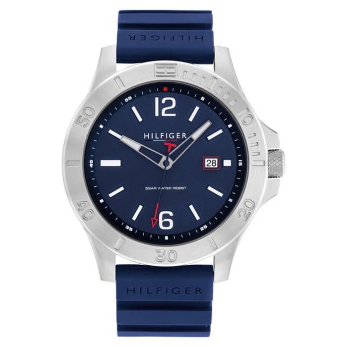 Tommy Hilfiger Men’s Blue Sport Watch with Silicone Strap 1791991 - Authentic