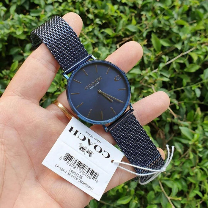Coach Classic Watch – Blue Stainless Steel Case & Blue Mesh Strap 14602146 - Authentic