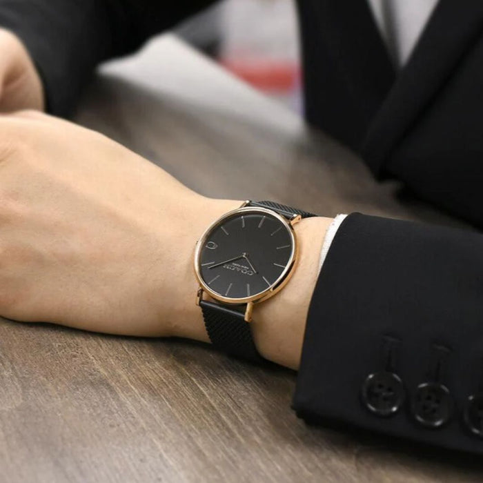 Coach Classic Watch – Rose Gold Case & Black Mesh Strap 14602470 - Authentic