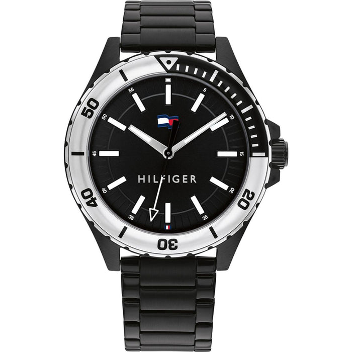 Tommy Hilfiger Men’s Black & Silver Sport Stainless Steel Watch 1792014 - Authentic