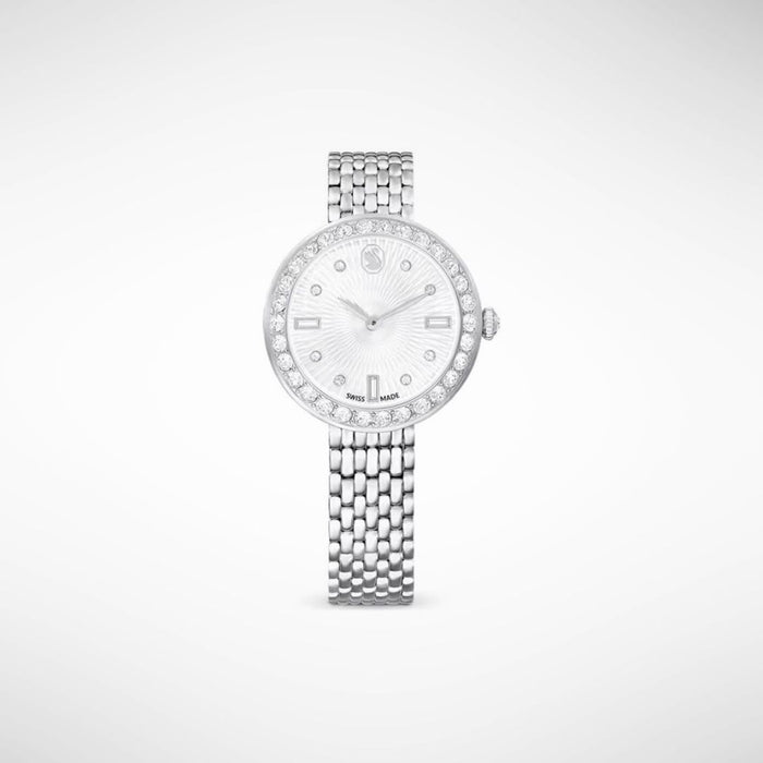 Swarovski Ladies Swiss Made Crystal Bezel Watch – Stainless Steel Bracelet 5673022 - Authentic