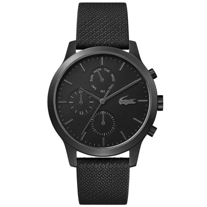 Lacoste Men’s Moon Black Leather Strap Watch 2010997 - Authentic