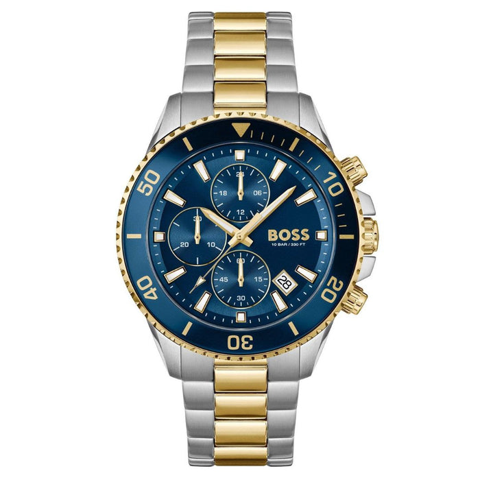 Hugo Boss Ocean Chronograph – Blue & Gold Two-Tone Stainless Steel 1514257 - Authentic