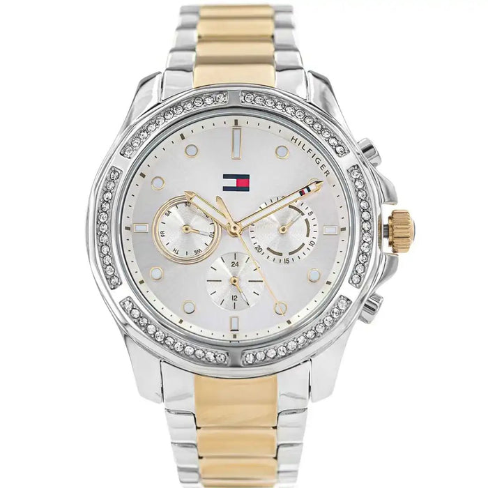 Tommy Hilfiger Two-Tone Chronograph Watch with Crystal Bezel 1782615 - Authentic
