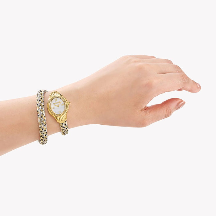 Just Cavalli Women's Gold Stainless Steel Watch, White Dial JC1L305M0055 - Authentic