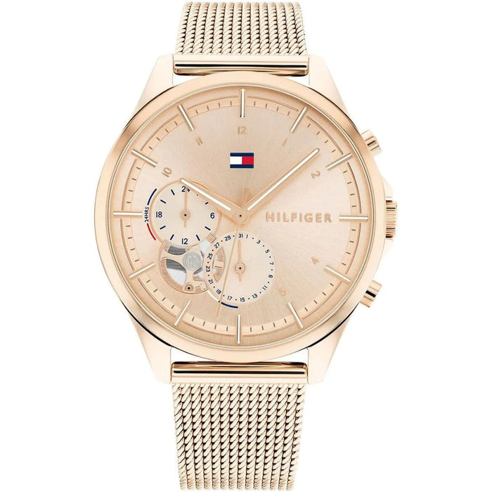 Tommy Hilfiger  Gold Multifunction Watch with Mesh Bracelet 1782486 - Authentic