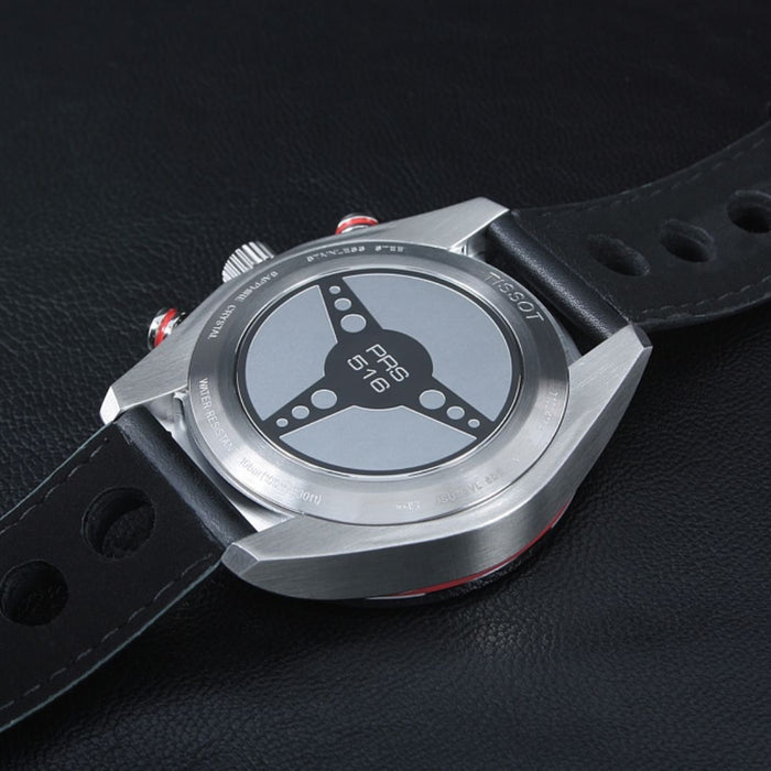 Tissot PRS 516 Chronograph Black Dial Leather Strap Watch t100.417.16.051.00 - Swiss Factory
