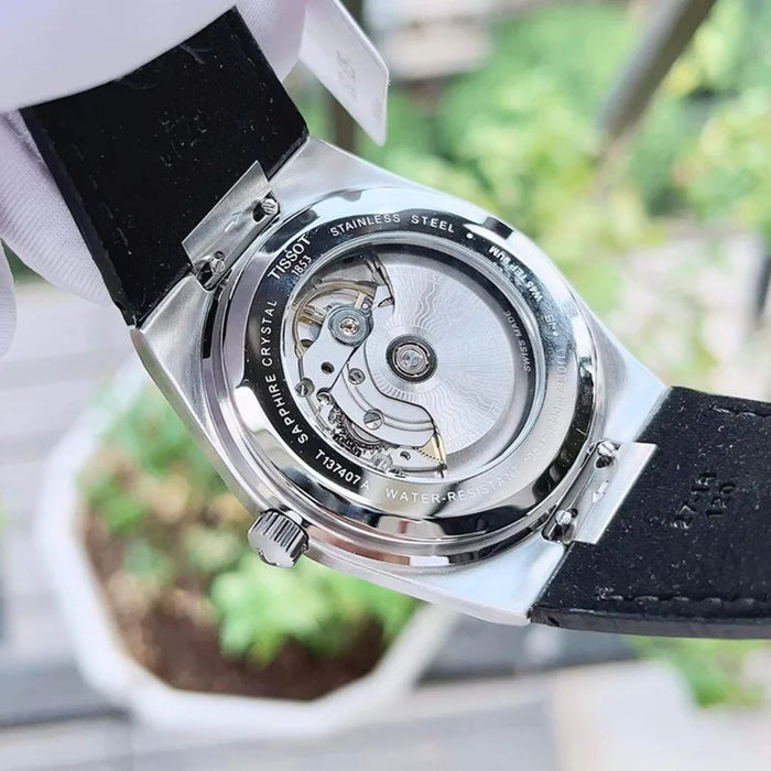 Tissot PRX Powermatic 80 Black Dial Leather Strap Watch t137.407.16.051.00 - Swiss Factory