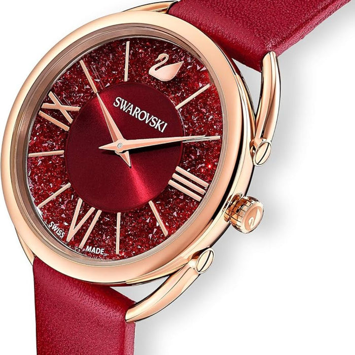Swarovski Women’s Rose Gold Red Crystal Watch – Swiss Made 5519219 - Authentic