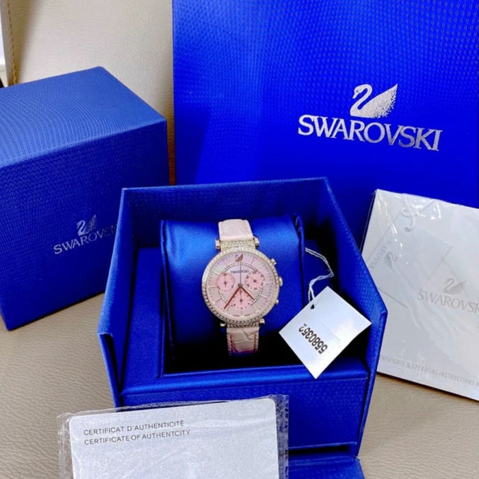 Swarovski Crystalline Delight Chronograph Pink Mother-of-Pearl Watch - 5580352 - Authentic