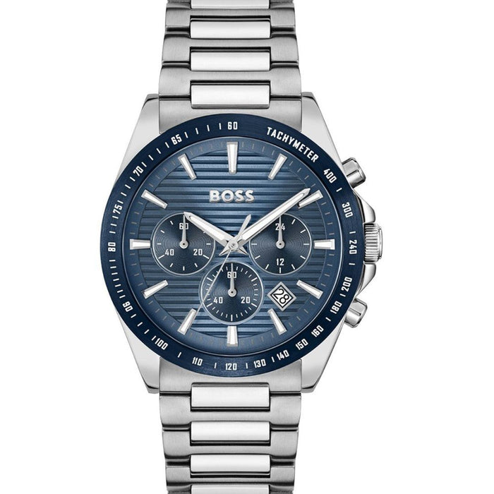 Hugo Boss Blue Dial Chronograph Men’s Watch - Tachymeter - 1514240 - Authentic
